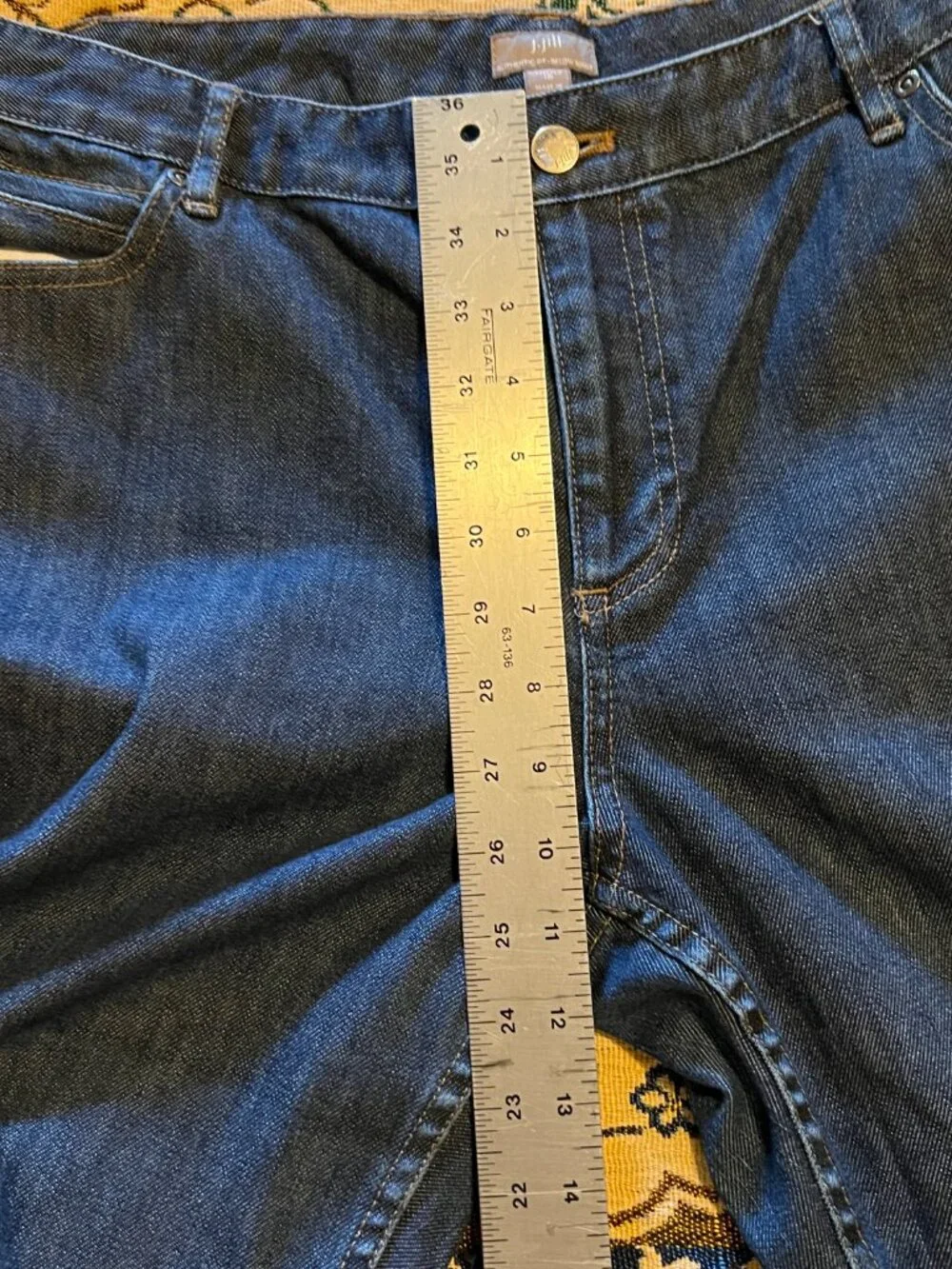 J.Jill Authentic Fit Below waist Wide Leg Jeans Sz 16 Reg Blue Stretch Denim - Picture 4 of 14